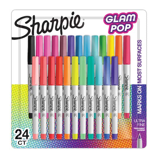Sharpie® Ultra-Fine 24 Colour Glam Pop Permanent Marker Set Michaels